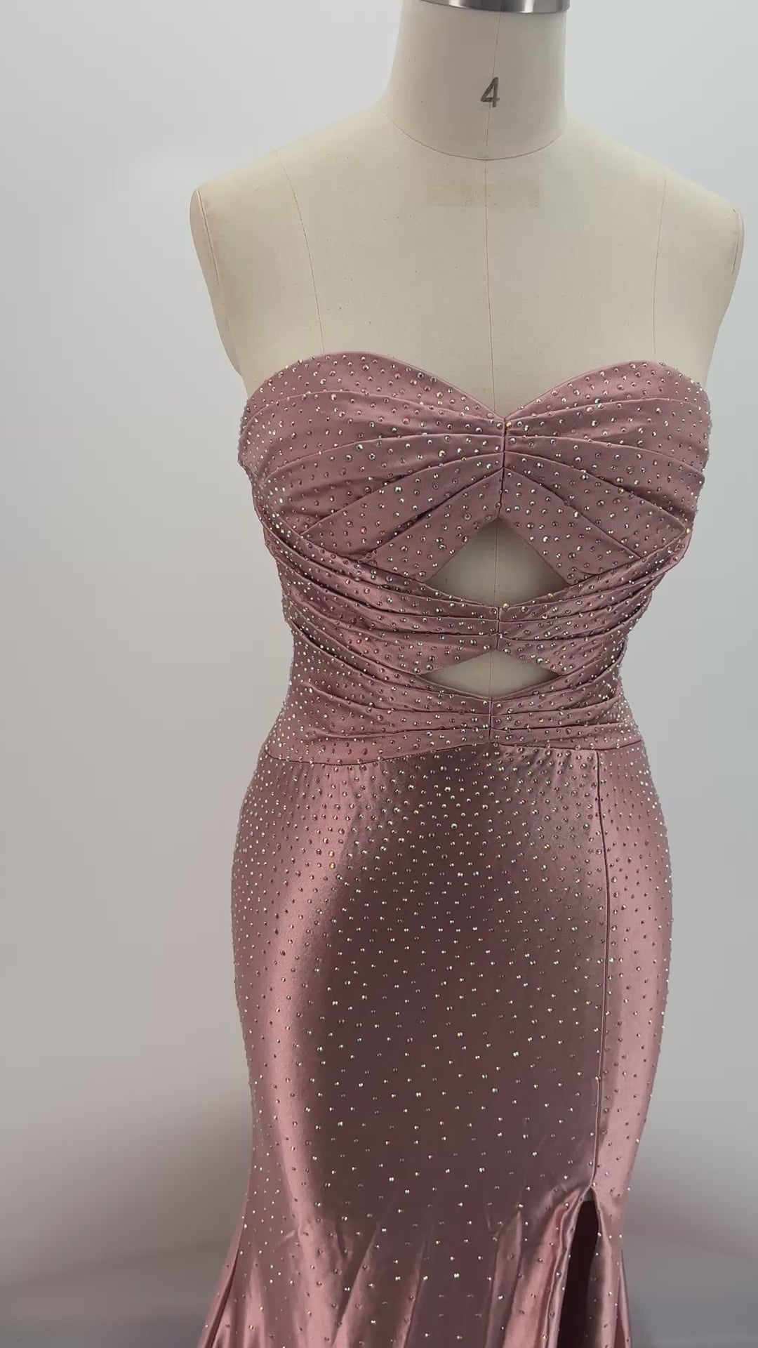 Old Hollywood Rhinestone Cutout Mermaid Gown | Prom
