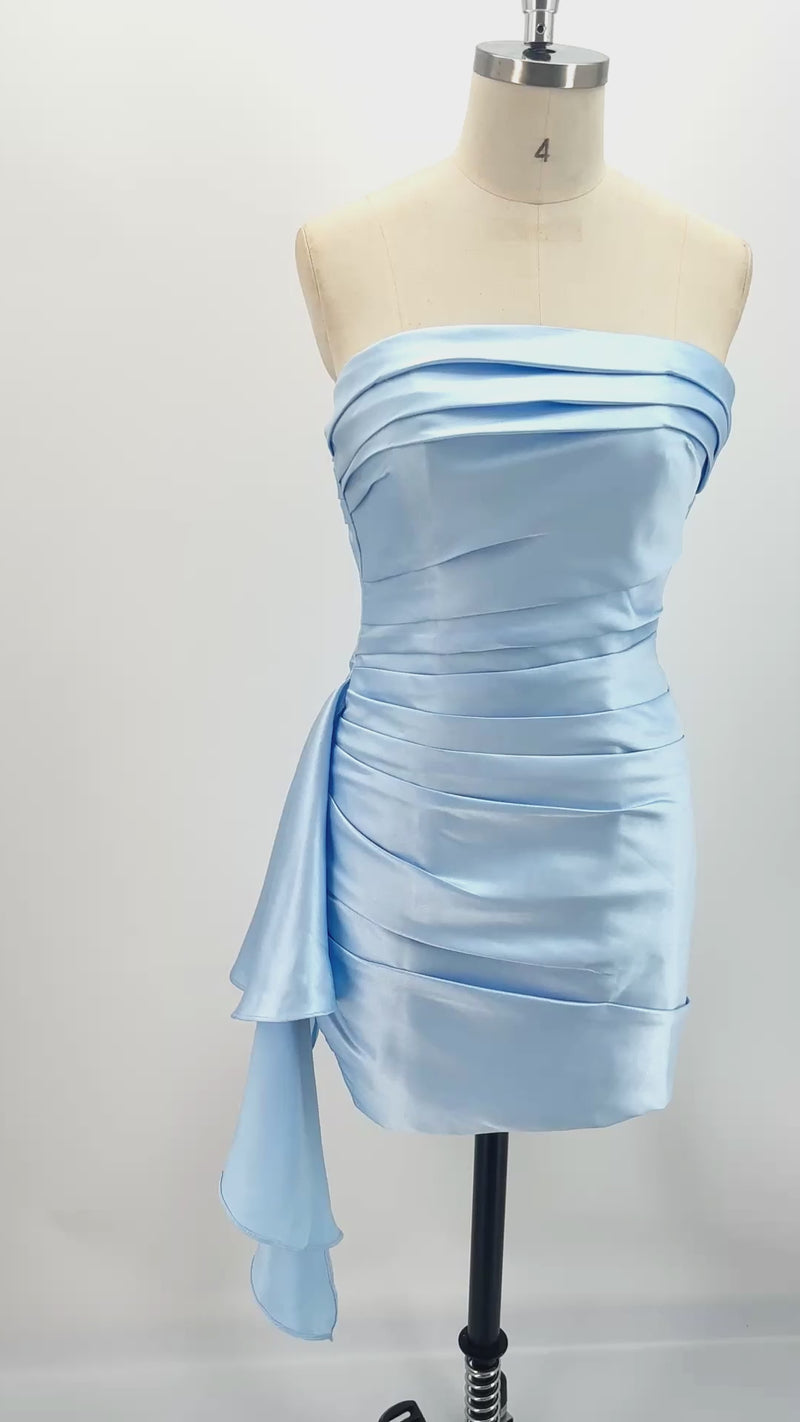 The Cloud Nine Ruched Satin Strapless Mini | Prom & HoCo