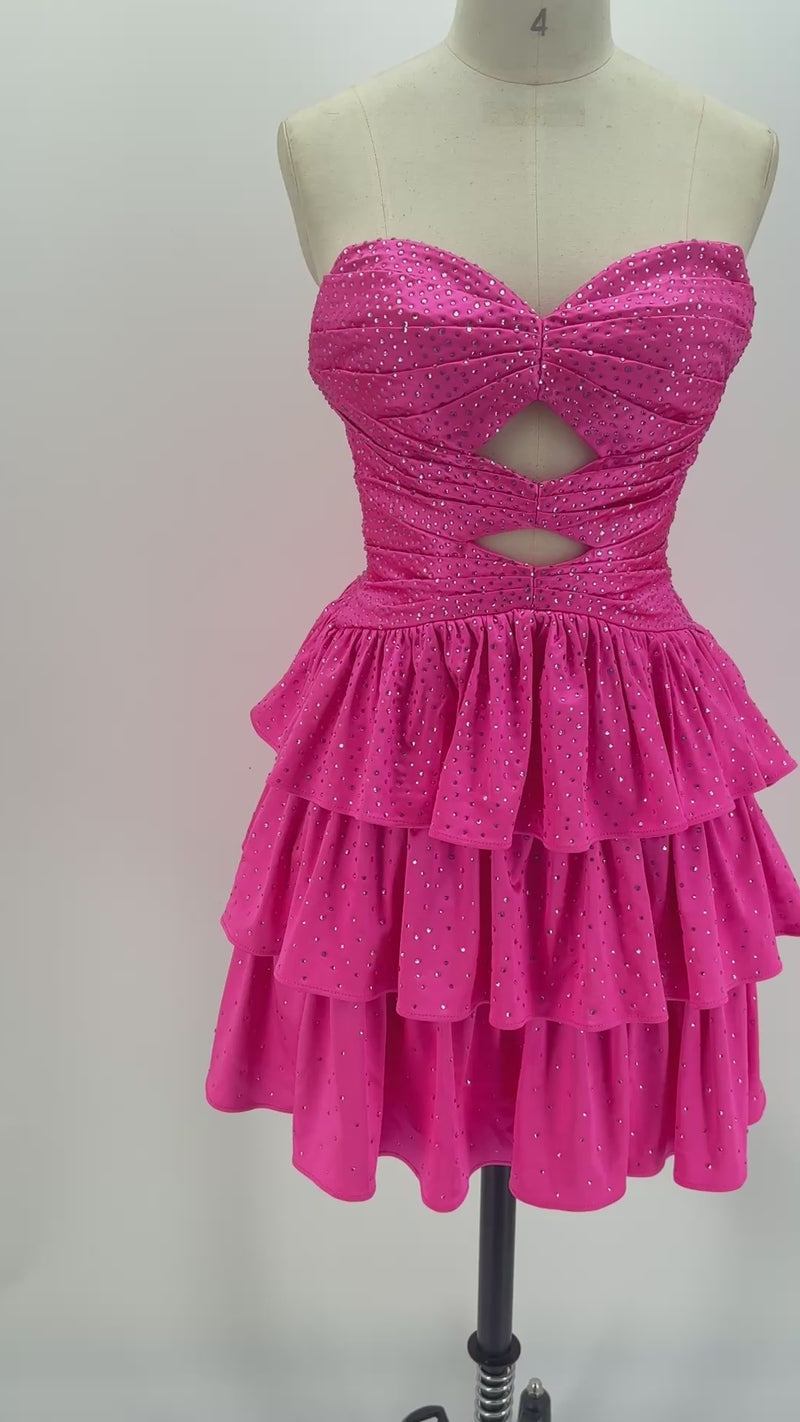 The Y2K Pop Princess Sparkle Cutout Tiered Mini | HoCo & Prom