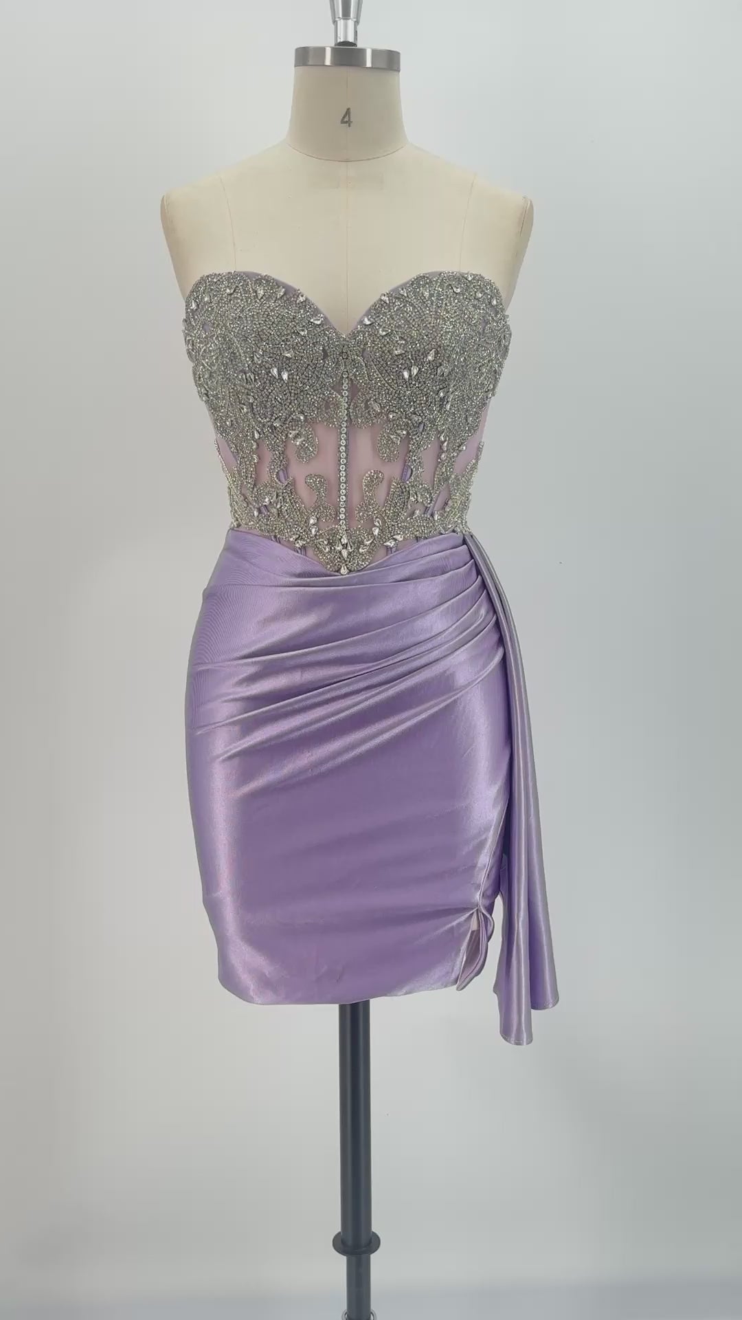 The Glam Rhinestone Corset Satin Mini | Prom & HoCo