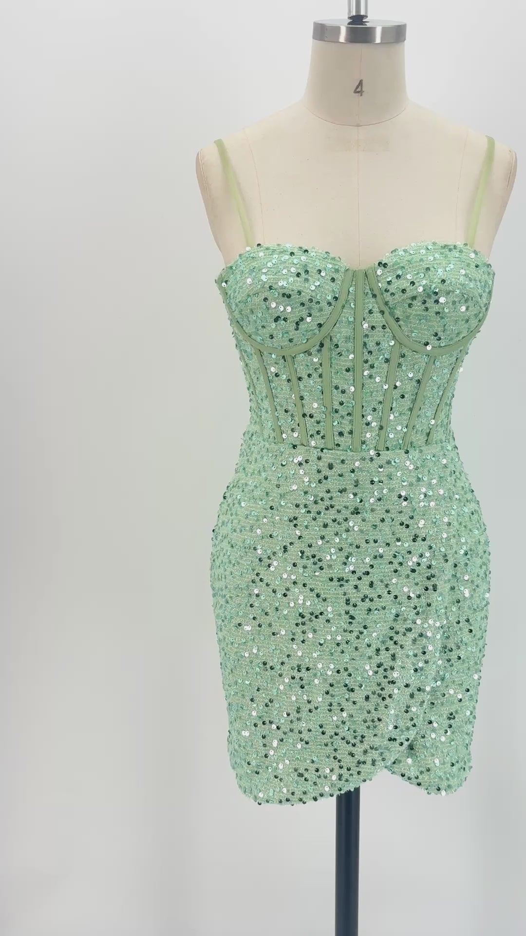 The Y2K Mint Sequin Corset Mini Dress | HoCo & Party