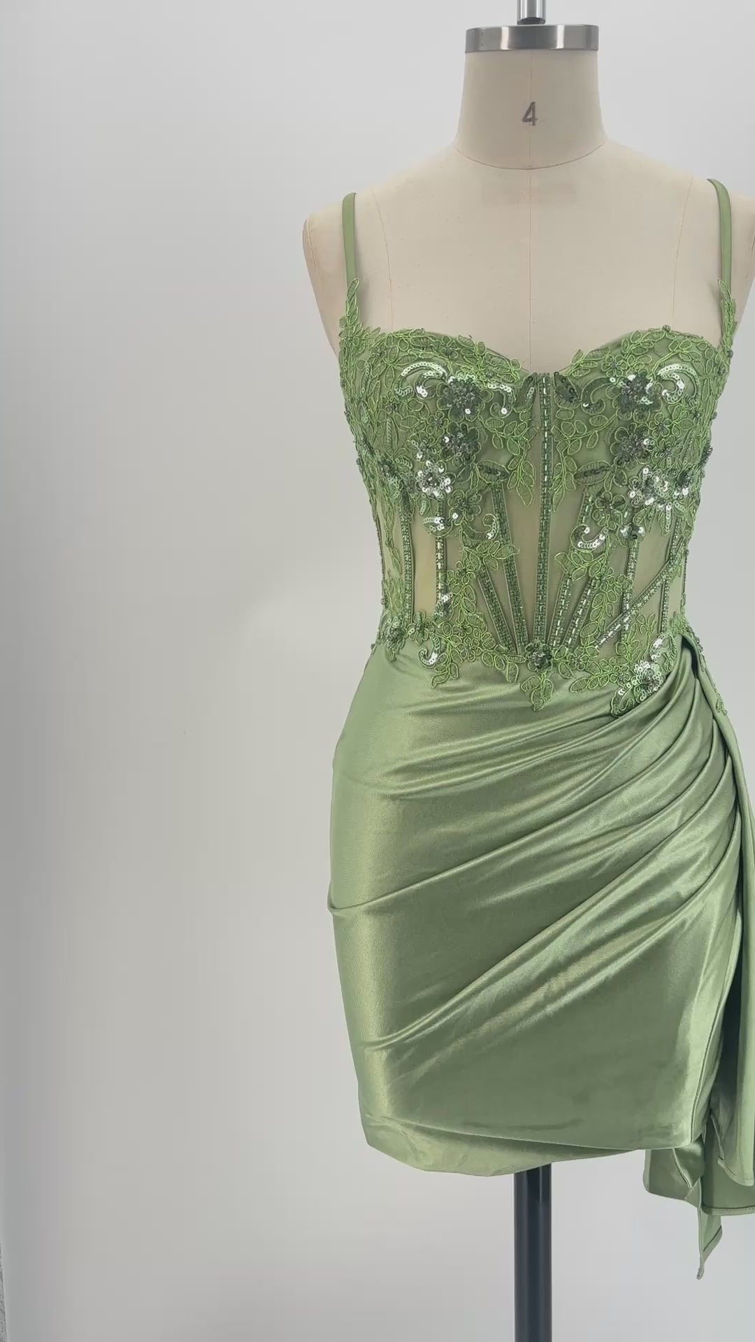 Enchanted Coquette Sequin Corset Satin Mini | Prom & HoCo