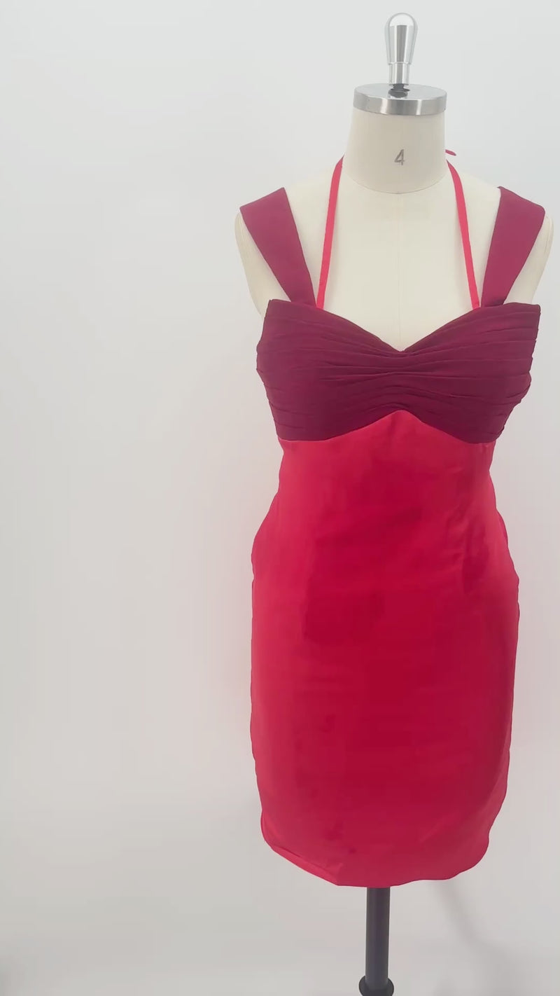 The Y2K Two-Tone Satin Lace-Up Mini | HoCo & Party