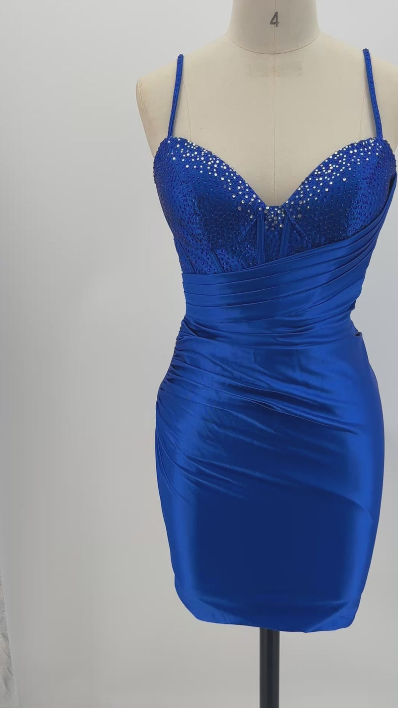 The Rhinestone Corset Satin Mini | HoCo & Party